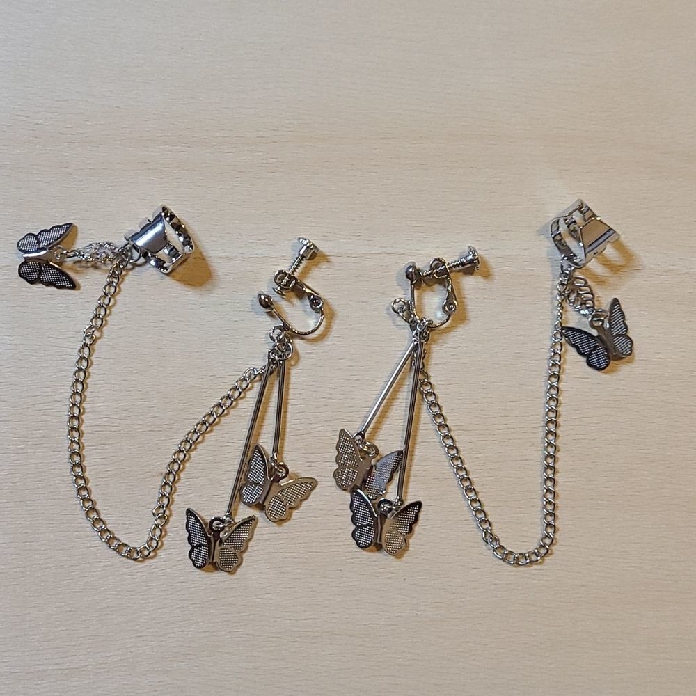 Fashion Jewelry clip on butterfly earings with top ear clip.